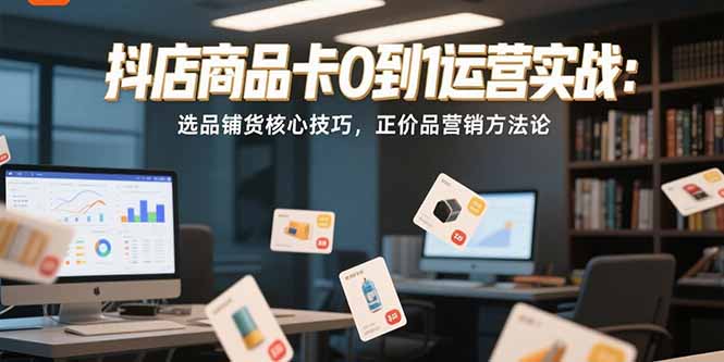 抖店商品卡0到1运营实战:选品铺货核心技巧,正价品营销方法论-木木云网创