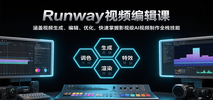 Runway视频编辑课，涵盖视频生成、编辑、优化，快速掌握影视级AI视频制作全栈技能-木木云网创