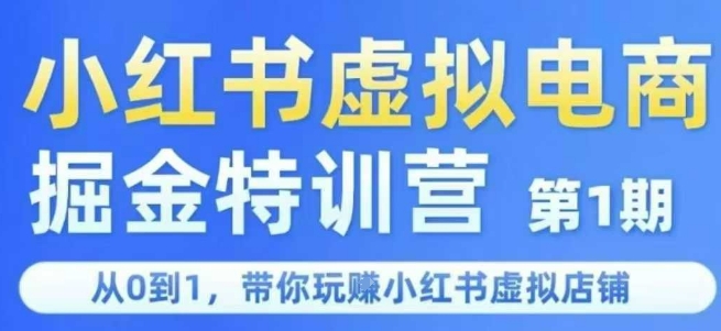 小红书虚拟电商掘金特训营第1期,从0到1,带你玩转小红书虚拟店铺-木木云网创
