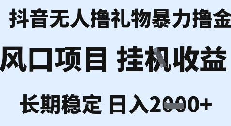 最新风口抖音无人暴力撸金技术,不违规不封号,一个小时收益2k+,小白当天拿结果【揭秘】-木木云网创