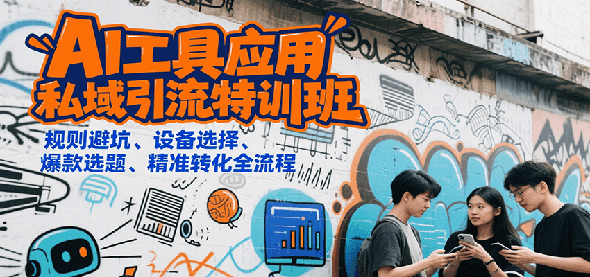 AI工具应用私域引流特训班，规则避坑、设备选择、爆款选题、精准转化全流程-木木云网创