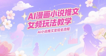 AI漫画小说推文女频玩法教学，AI小说推文变现全流程-木木云网创