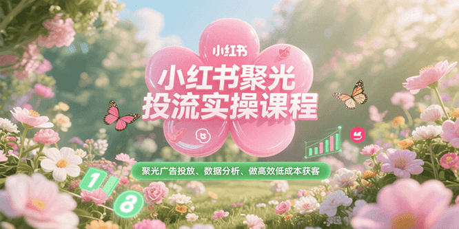 小红书聚光投流实操课程，聚光广告投放、数据分析、做高效低成本获客-木木云网创