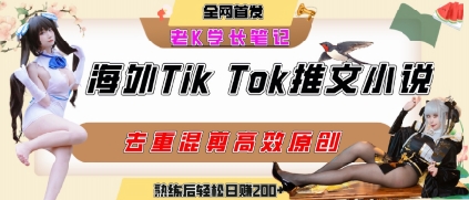 海外tiktok小说推文暴力项目，高停留率，高转化率，上手后一天搞顿饭钱不是问题-木木云网创