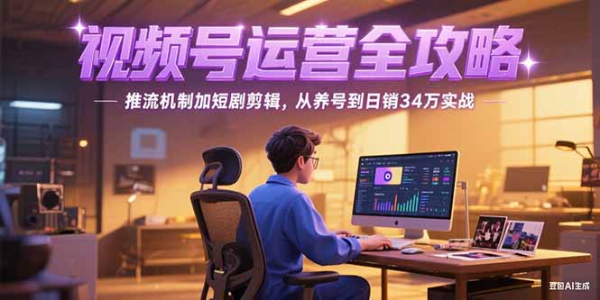 2025视频号运营全攻略，推流机制加短剧剪辑，从养号到日销34万实战-木木云网创