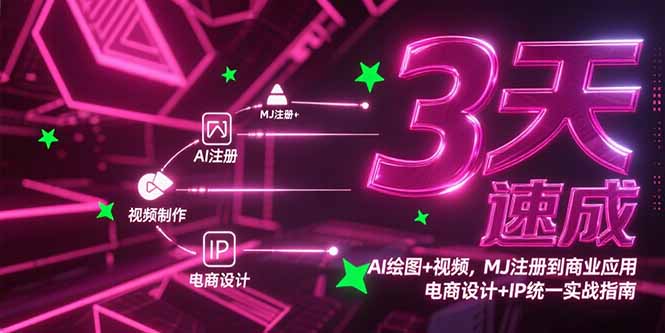 3天速成AI绘图+视频,MJ注册到商业应用,电商设计+IP统一实战指南-木木云网创