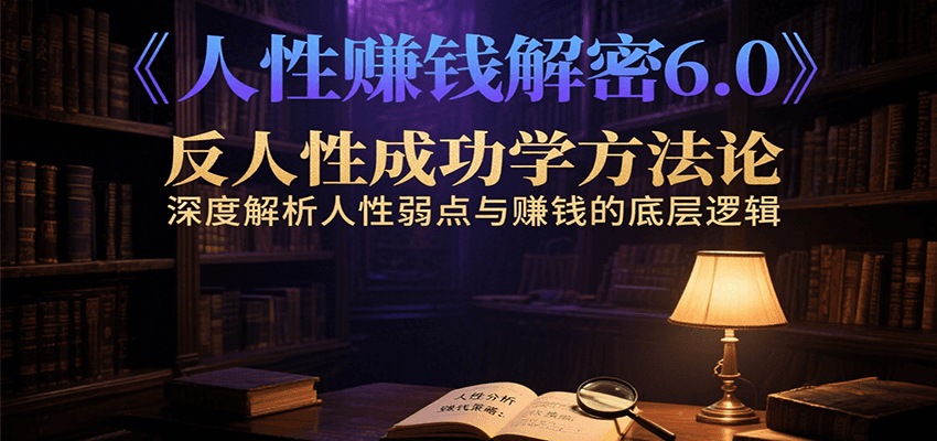 人性赚钱解密6.0，反人性成功学方法论，深度解析人性弱点与赚钱的底层逻辑-木木云网创