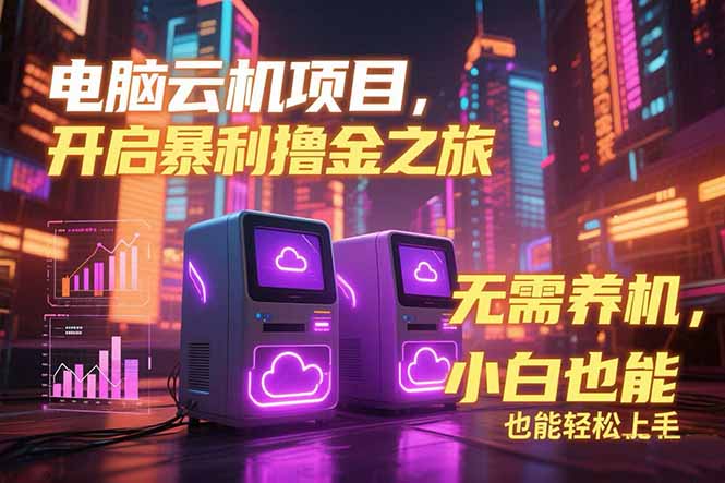 电脑云机项目 暴力撸金玩法,不需要养机 配置没有要求 单机100个窗口一…-木木云网创