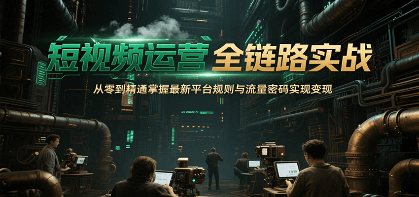 短视频运营全链路实战，从零到精通掌握最新平台规则与流量密码实现变现-木木云网创