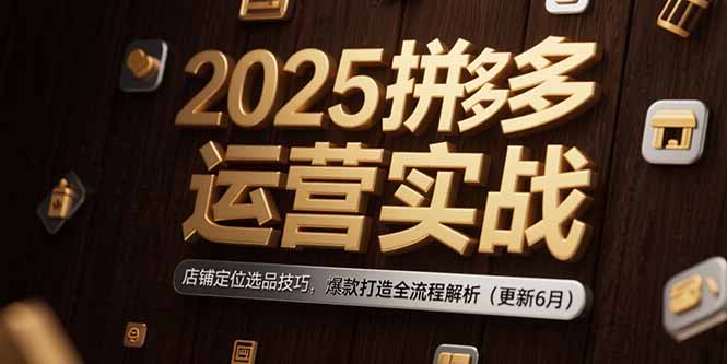 2025拼多多运营实战：店铺定位选品技巧，爆款打造全流程解析(更新6月-木木云网创