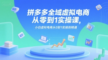 拼多多全域虚拟电商从零到1实操课，小白虚拟电商从0到1实操到精通-木木云网创