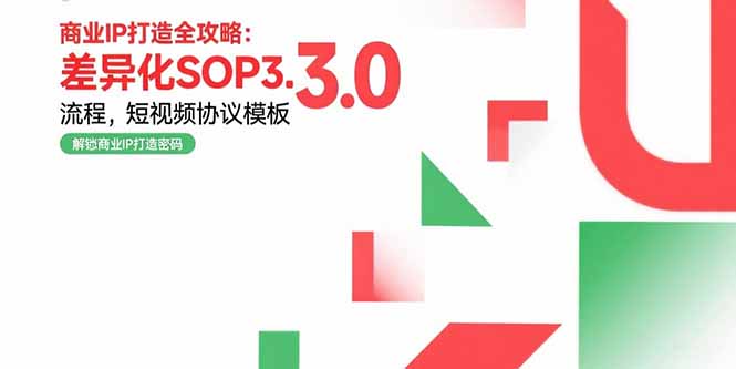 商业IP打造全攻略：差异化SOP3.0流程，短视频协议模板，婚恋项目实战案例-木木云网创