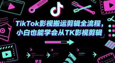 TikTok影视搬运剪辑全流程，小白也能学会从TK影视剪辑-木木云网创