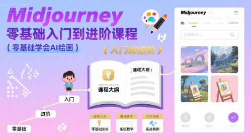 midjourney零基础入门到进阶课程，零基础学会AI绘画-木木云网创