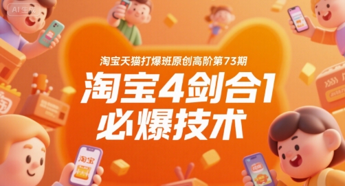 淘宝天猫打爆班原创高阶第73期，淘宝4剑合1必爆技术-木木云网创