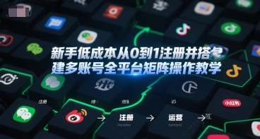 新手低成本从0到1注册并搭建多账号全平台矩阵操作教学,手机号-邮箱-IP-工具-木木云网创