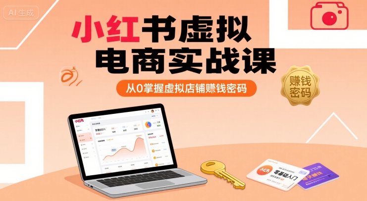 小红书虚拟电商实战课，从0掌握虚拟店铺賺钱密码-木木云网创