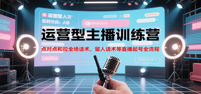 运营型主播训练营，点对点和拉全场话术，留人话术等直播起号全流程(更新7月)-木木云网创
