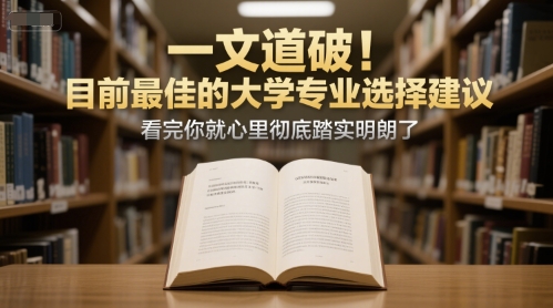 付费文章:一文道破!目前最佳的大学专业选择建议,看完你就心里彻底踏实明朗了-木木云网创