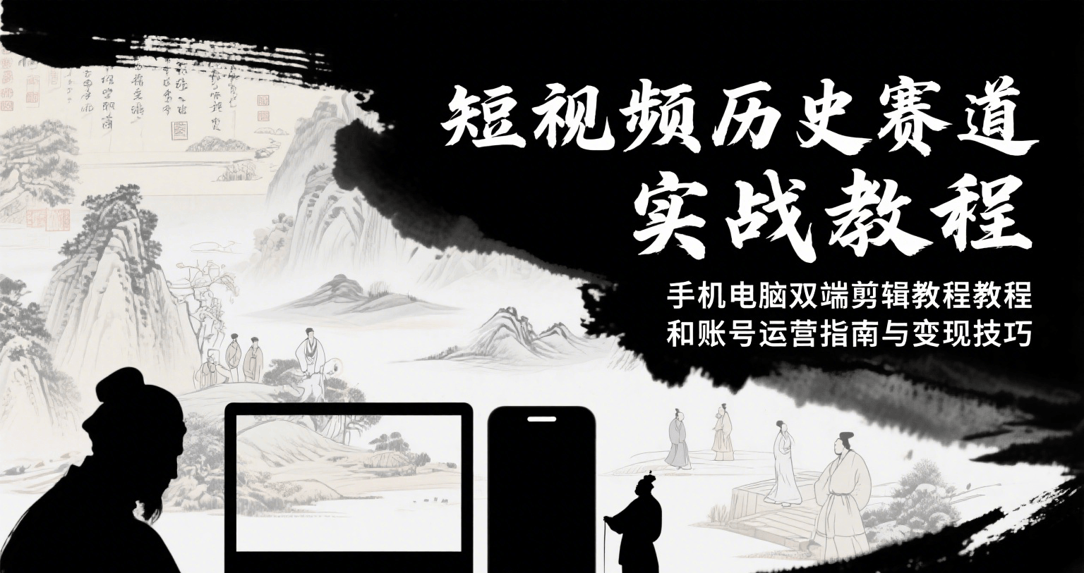 短视频历史赛道实战教程，手机电脑双端剪辑教程和账号运营指南与变现技巧-木木云网创