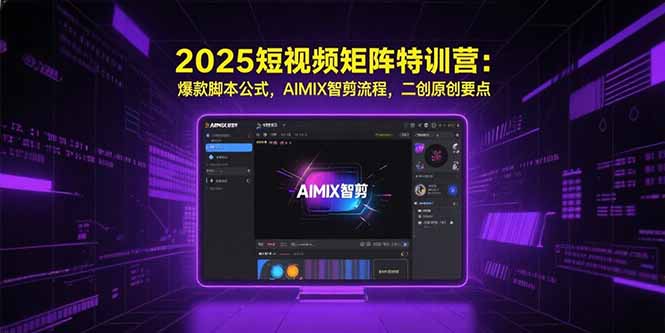 2025短视频矩阵特训营：爆款脚本公式，AIMIX智剪流程，二创原创要点-木木云网创
