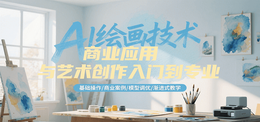 AI绘画技术商业应用与艺术创作入门到专业，基础操作/商业案例/模型调优/渐进式教学-木木云网创