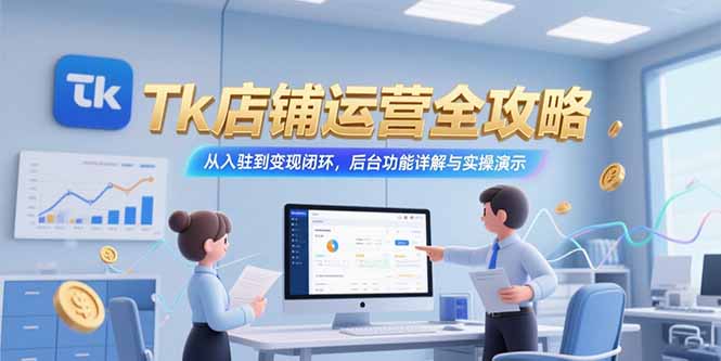 Tk店铺运营全攻略,从入驻到变现闭环,后台功能详解与实操演示-木木云网创