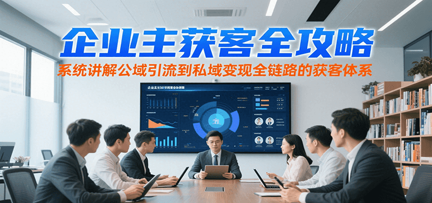 企业主获客全攻略,系统讲解公域引流到私域变现全链路的获客体系-木木云网创