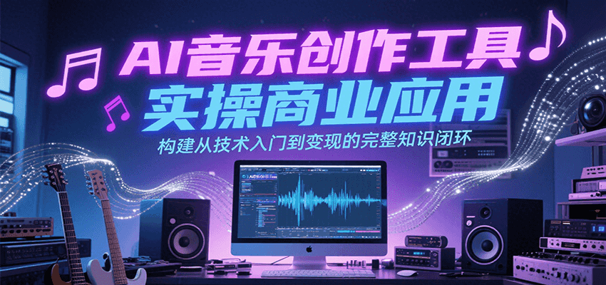 AI音乐创作工具实操商业应用，构建从技术入门到变现的完整知识闭环-木木云网创