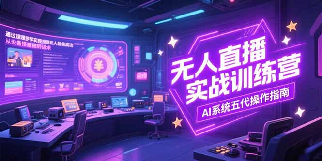 无人直播实操训练营，从设备搭建到话术，AI系统五代操作指南(7月更新-木木云网创