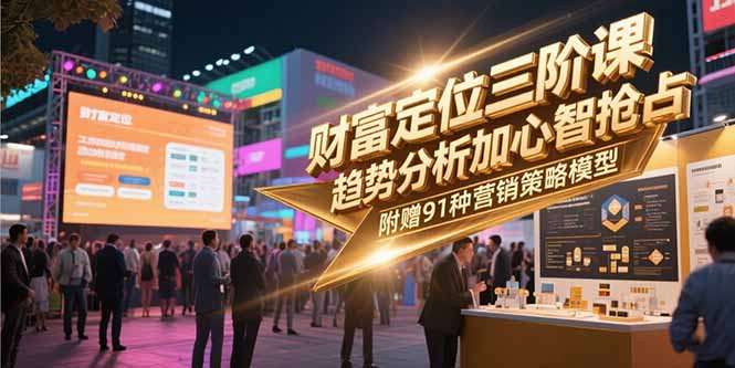财富定位三阶课，趋势分析加心智抢占，附赠91种营销策略模型-木木云网创