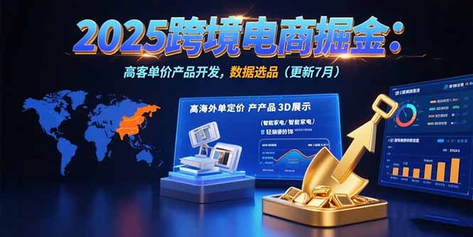 2025跨境电商掘金：蓝海市场定位，高客单价产品开发，数据选品(更新7月-木木云网创