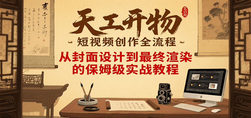 天工开物短视频创作全流程,从封面设计到最终渲染的保姆级实战教程-木木云网创