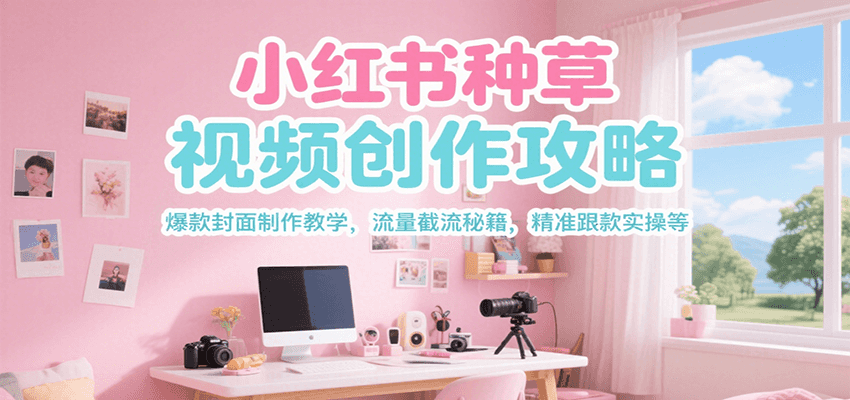 小红书种草视频创作攻略，爆款封面制作教学 ，流量截流秘籍 ，精准跟款实操等-木木云网创