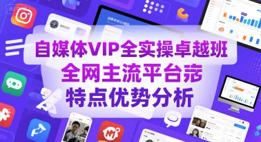 自媒体VIP全实操卓越班，全网主流平台特点优势分析-木木云网创