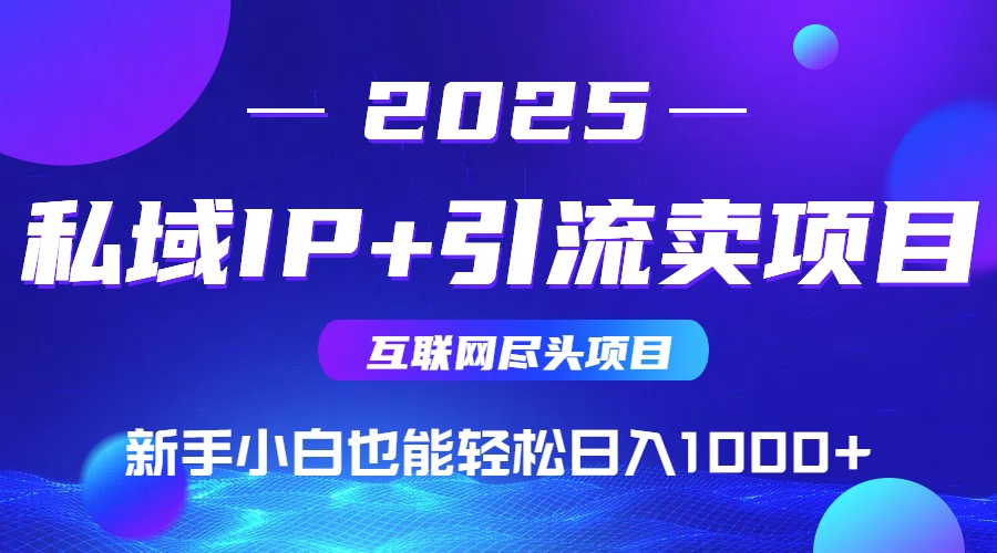 2025网创尽头项目，私域IP+引流，新手小白也能在家日入1000+-木木云网创