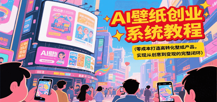 AI壁纸创业系统教程，零成本打造高转化壁纸产品，实现从创意到变现的完整闭环-木木云网创