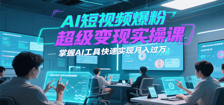 AI短视频爆粉超级变现实操课，掌握AI工具快速实现月入过万-木木云网创